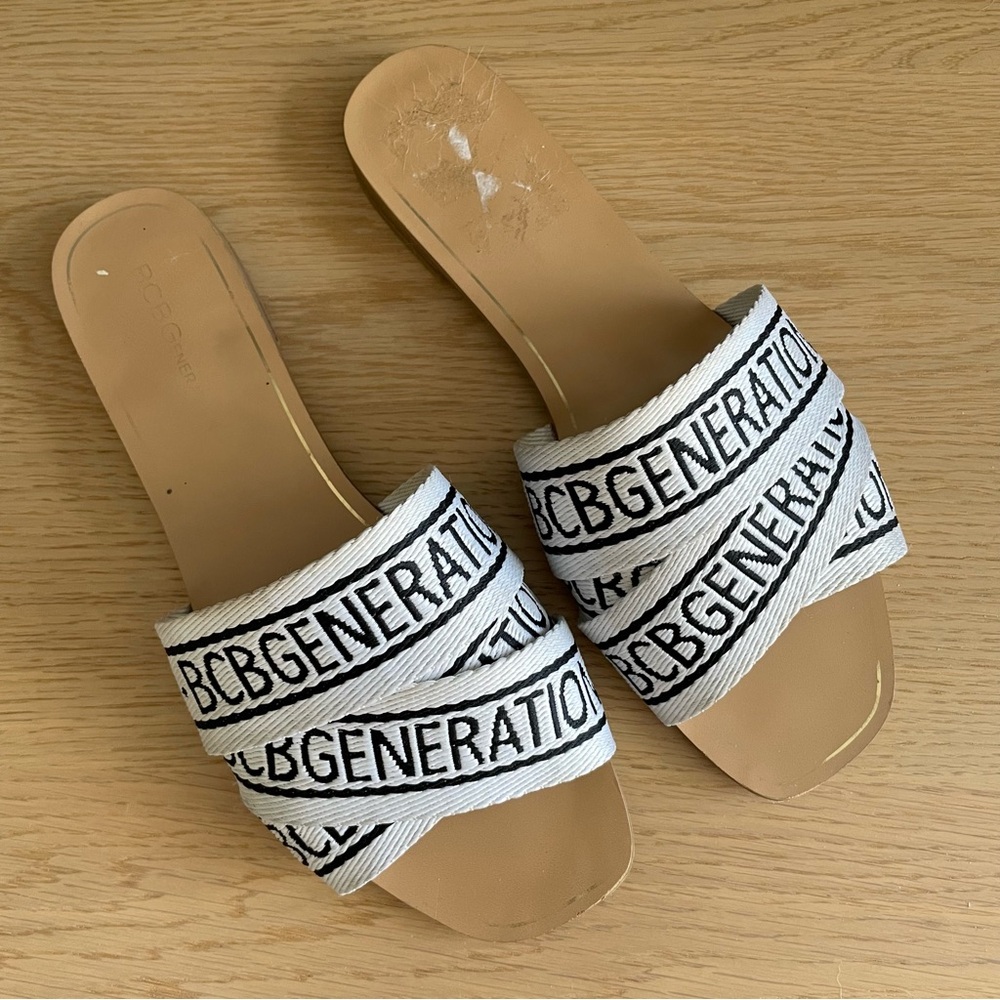 BCBG Wrap Slide Sandals